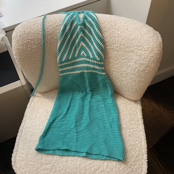 ANTONIA CROCHET MINI DRESS BLUE from Princess Polly - Picture 3 of 5